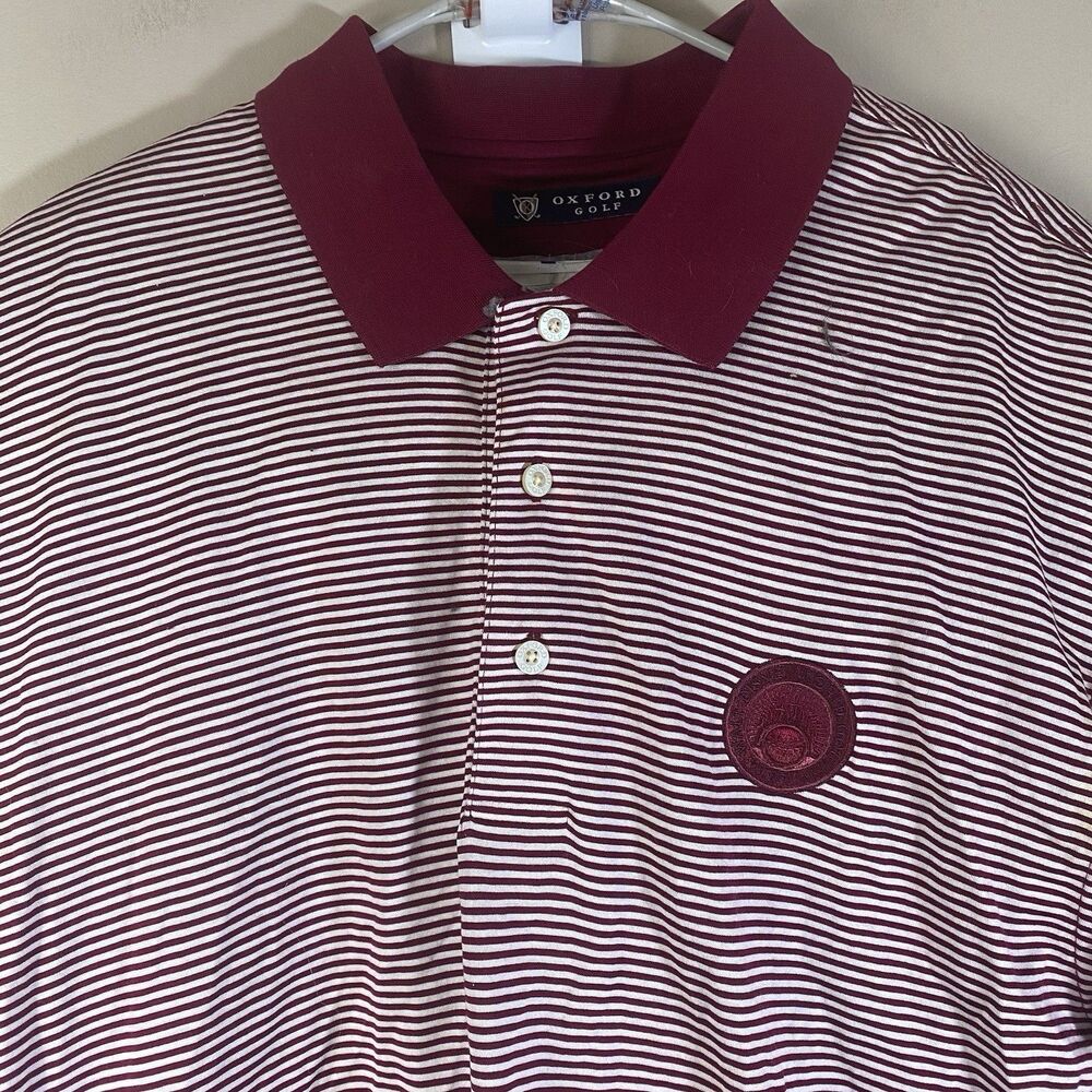 Oxford Golf Sphere React Polo Mens XL Cotton Walt Disney World 1971 Patch Shirt